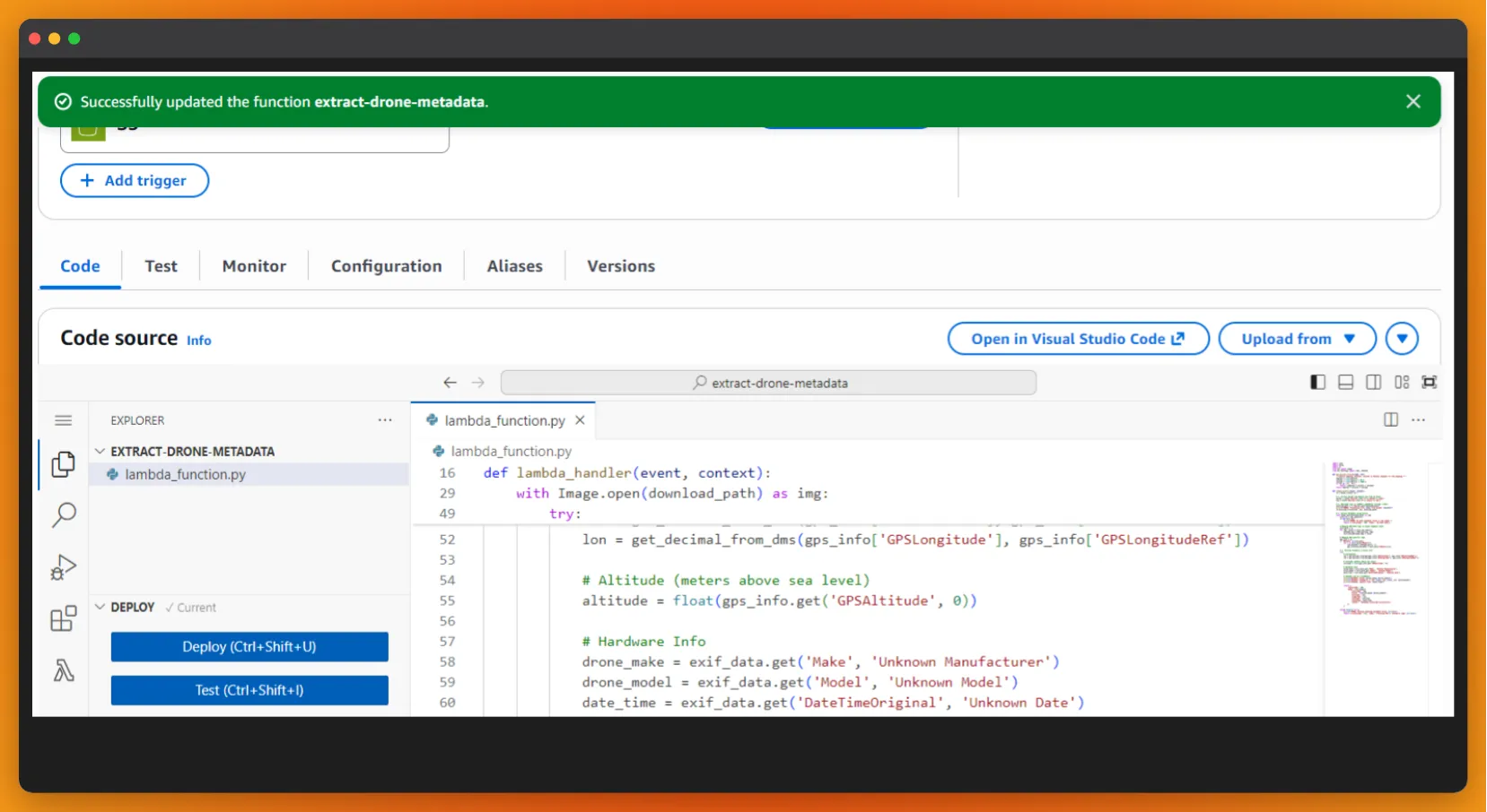 AWS Lambda Function with Pillow Layer